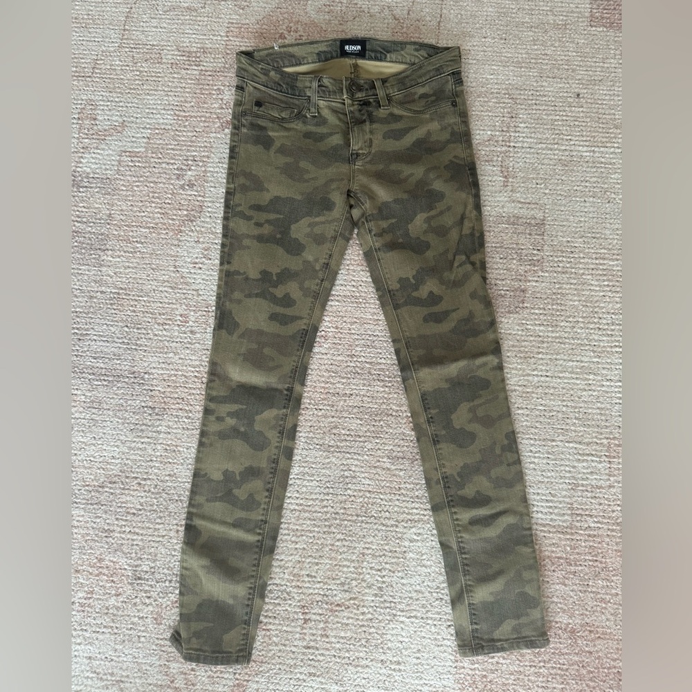Hudson 25 Green Camouflage Skinny Jeans Worn 1x